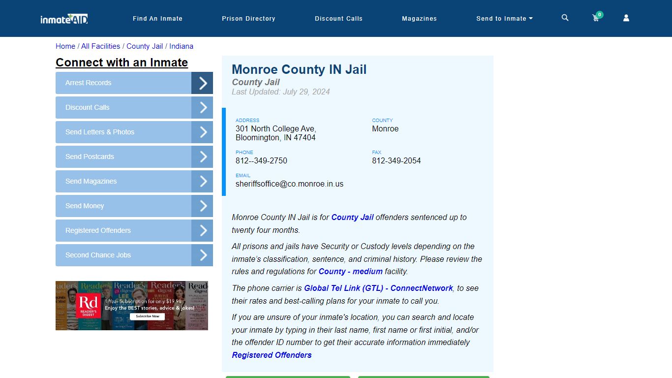 Monroe County IN Jail - Inmate Locator